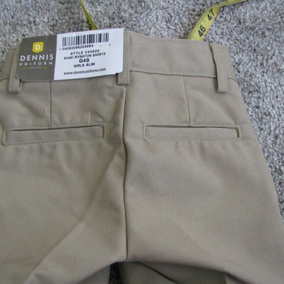 NWT Dennis uniform Irvington khaki shorts Girls 4 slim - Picture 12 of 12